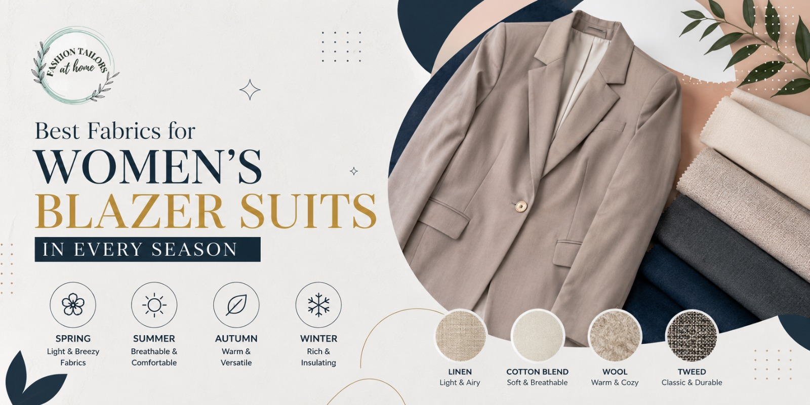 Women's business suit tailoring with premium fabrics and custom fit