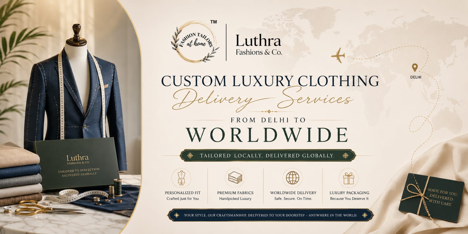 Custom Luxury Clothing Delivery Services from Delhi to Worldwide