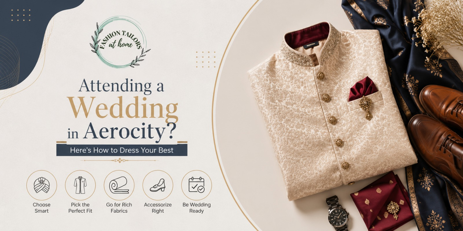 Attending a wedding in Aerocity with custom sherwani styling