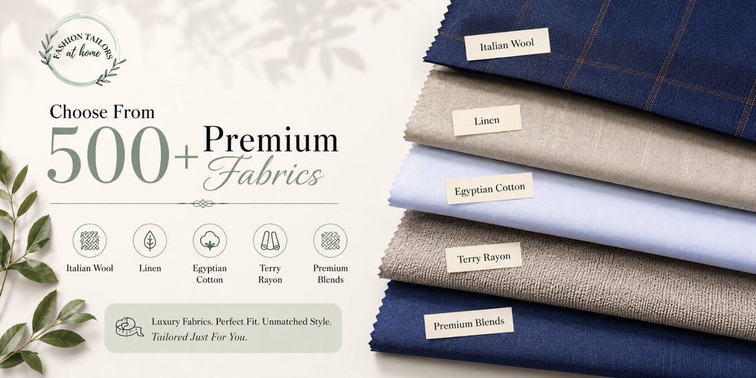 Premium fabric collection for bespoke suits in Delhi
