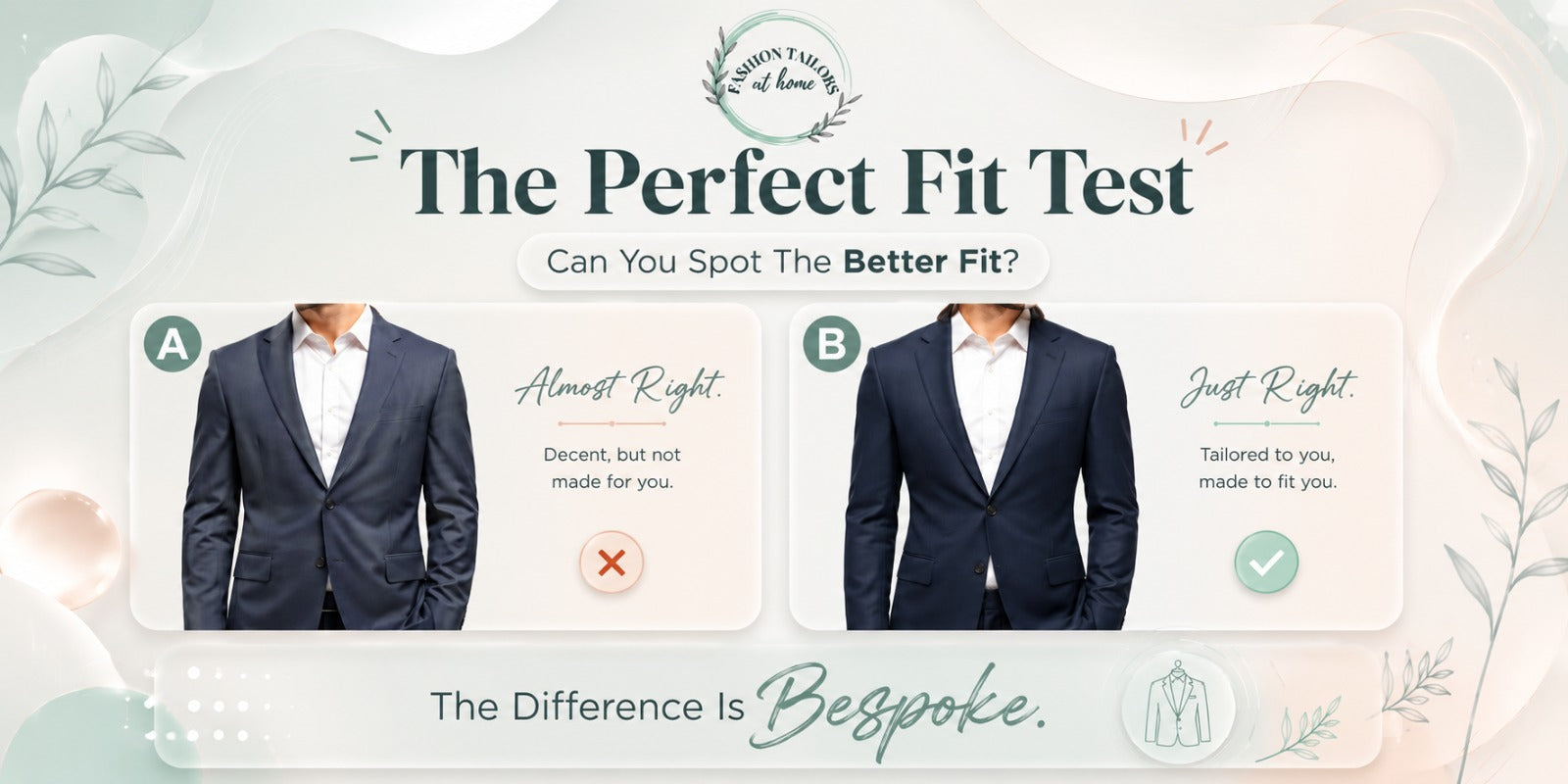 Perfect fit comparison between ready-made and bespoke suit