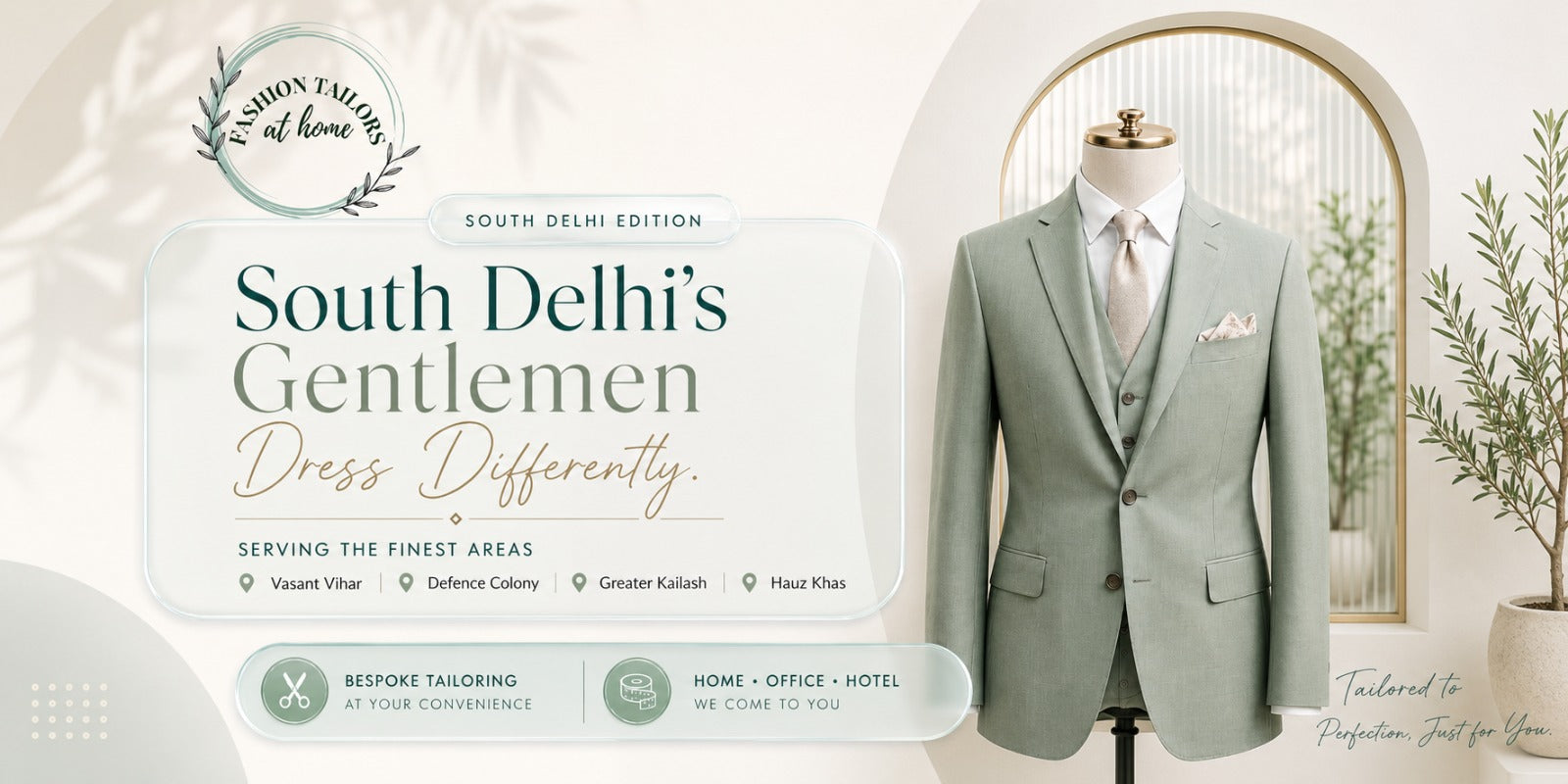 Luxury bespoke suit consultation for Gurgaon professionals at home