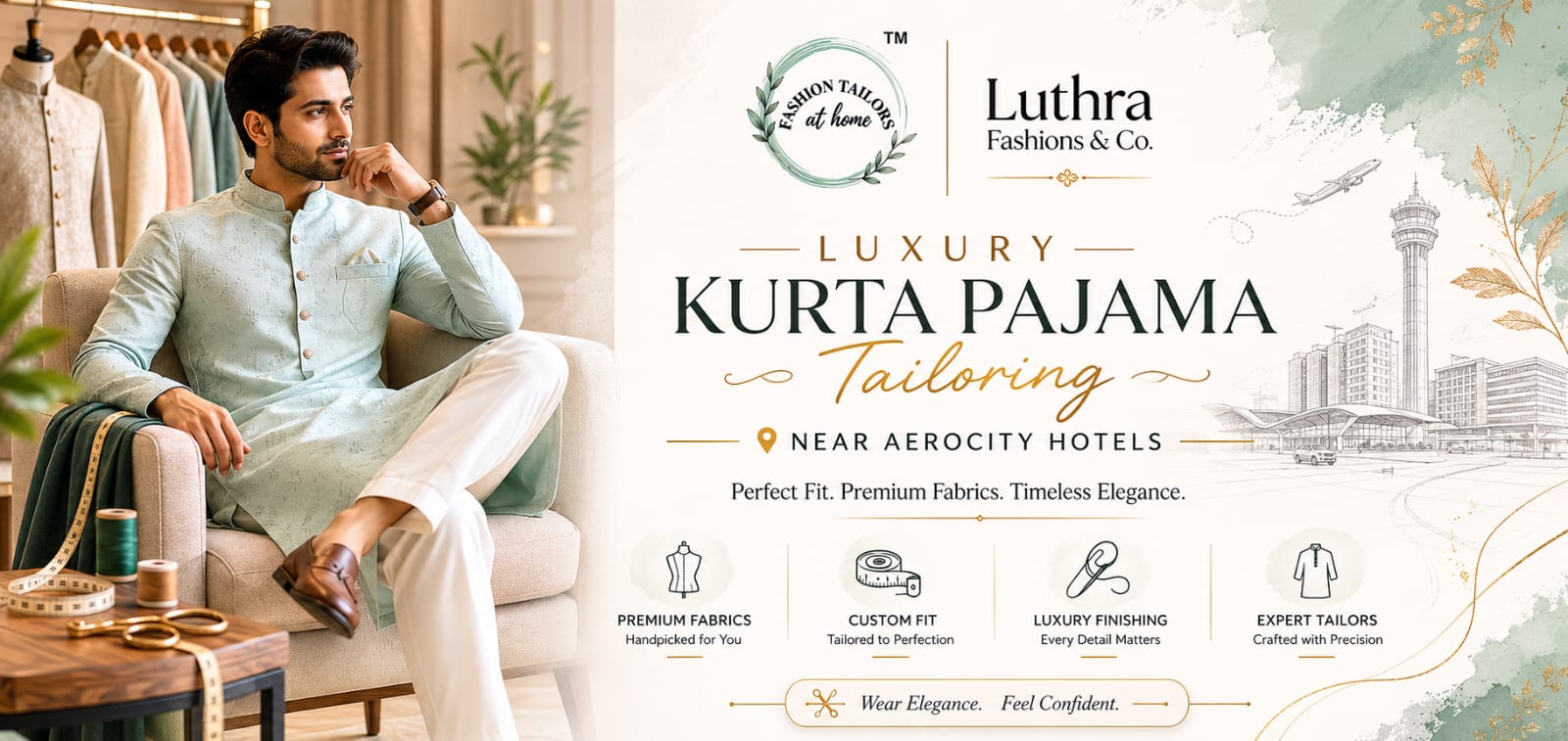 Luxury Kurta Pajama Tailoring Near Aerocity Hotels