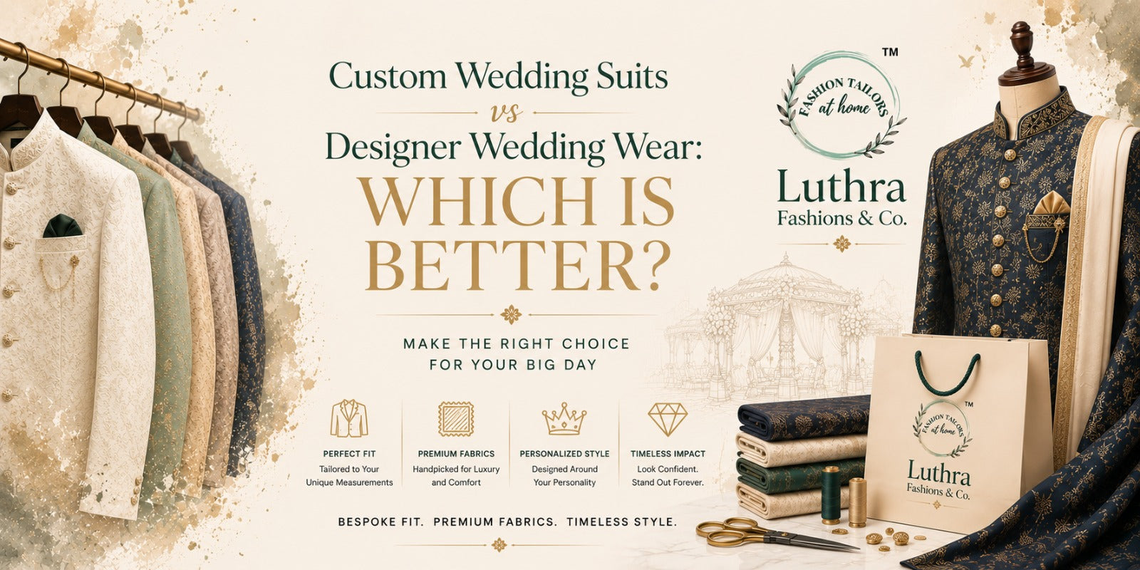 Custom Wedding Suits vs Designer Wedding Wear: Which Is Better for Your Big Day?