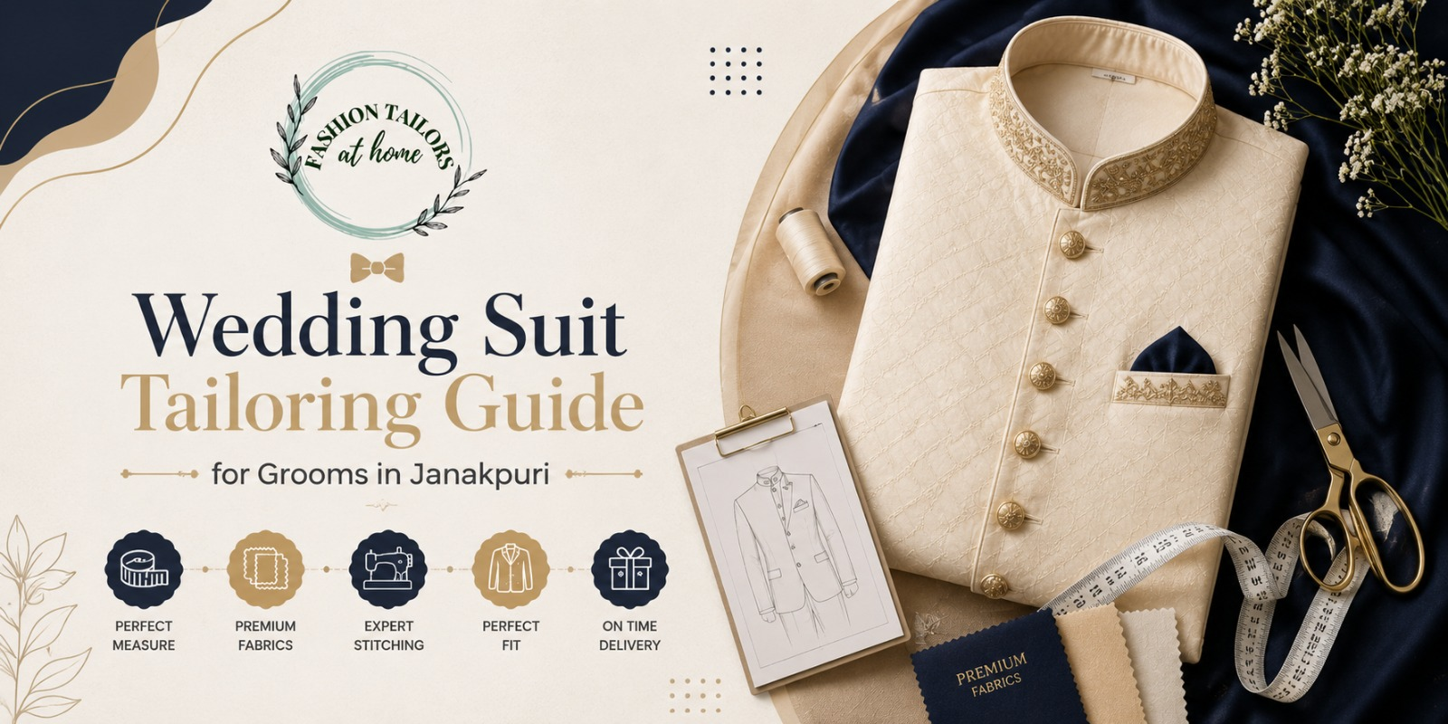 Wedding suit tailoring guide for grooms in Janakpuri