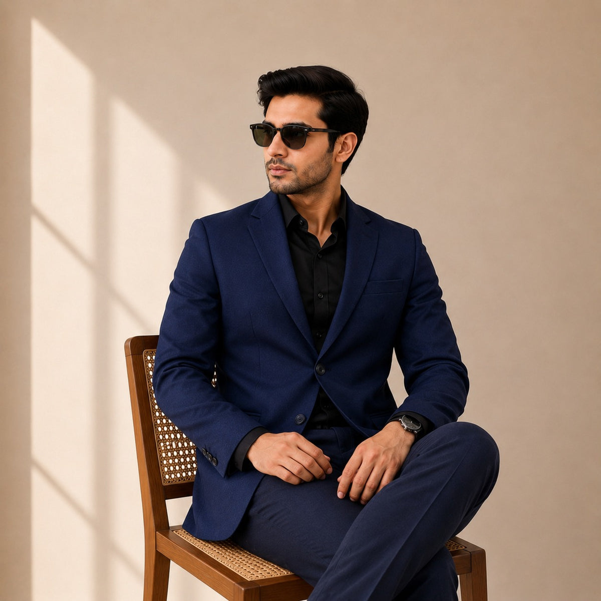Party Wears Navy Blue Two Piece Suit
