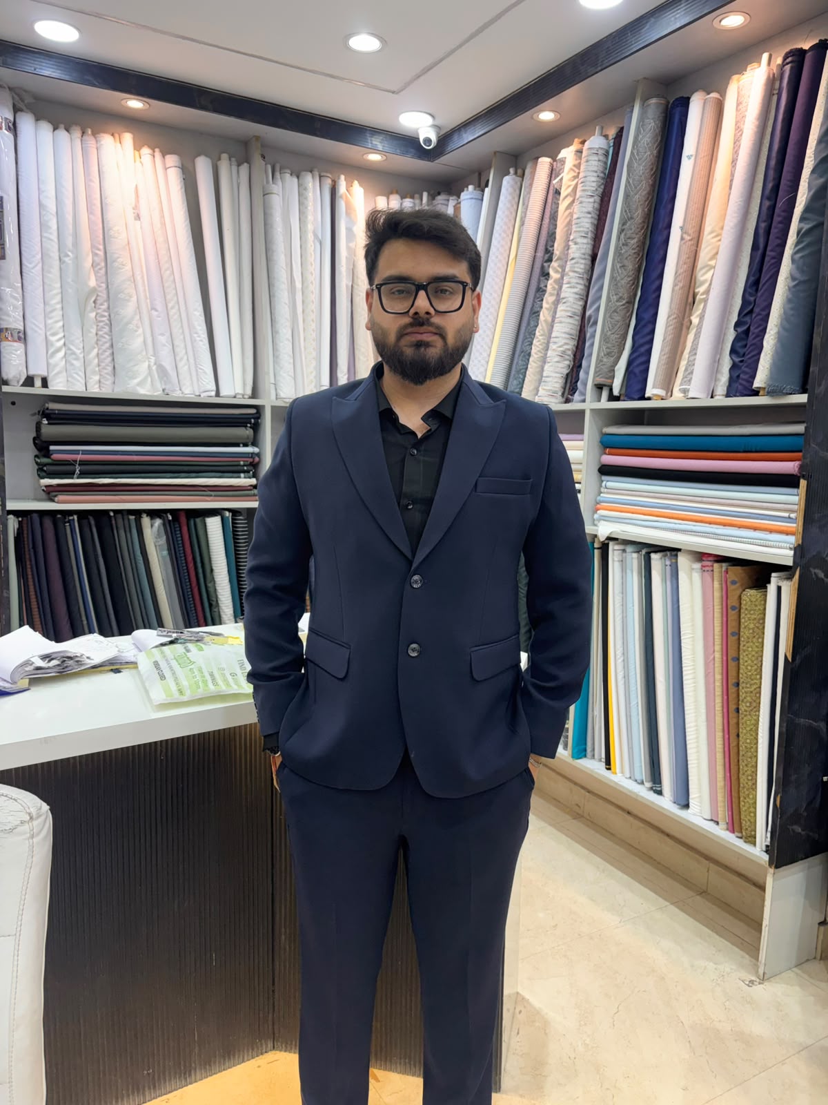 Party Wears Navy Blue Two Piece Suit